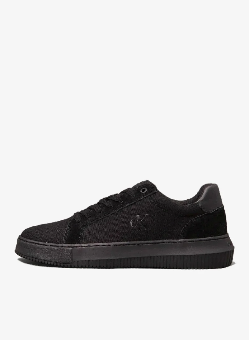 Calvin Klein Jeans Triple Black Canvas Trainers for Men | Best Price UAE