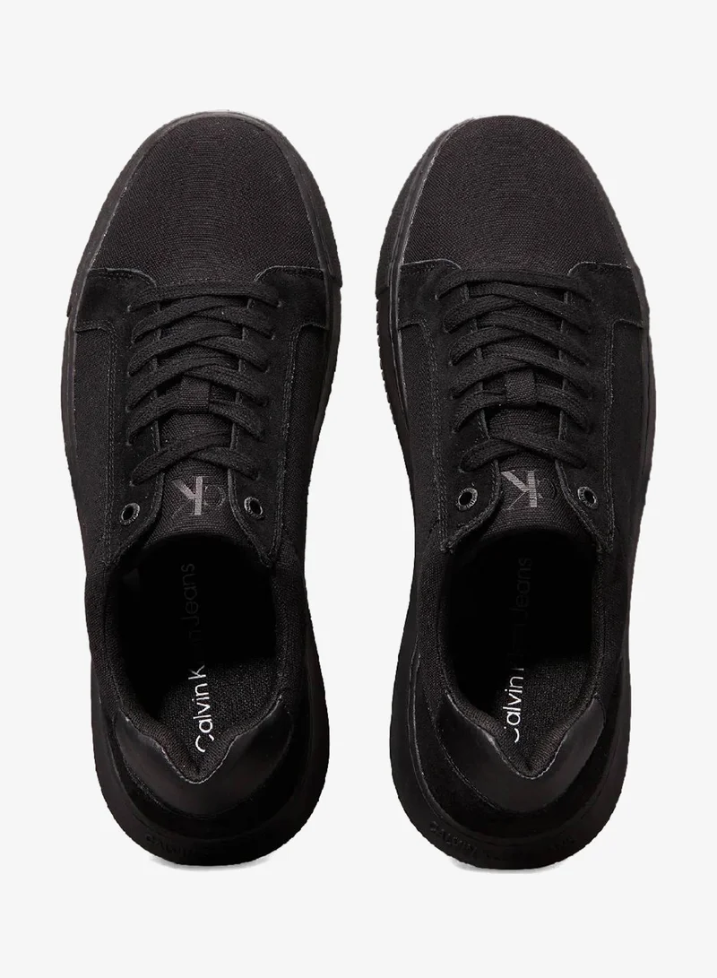 Calvin Klein Jeans Triple Black Canvas Trainers for Men | Best Price UAE