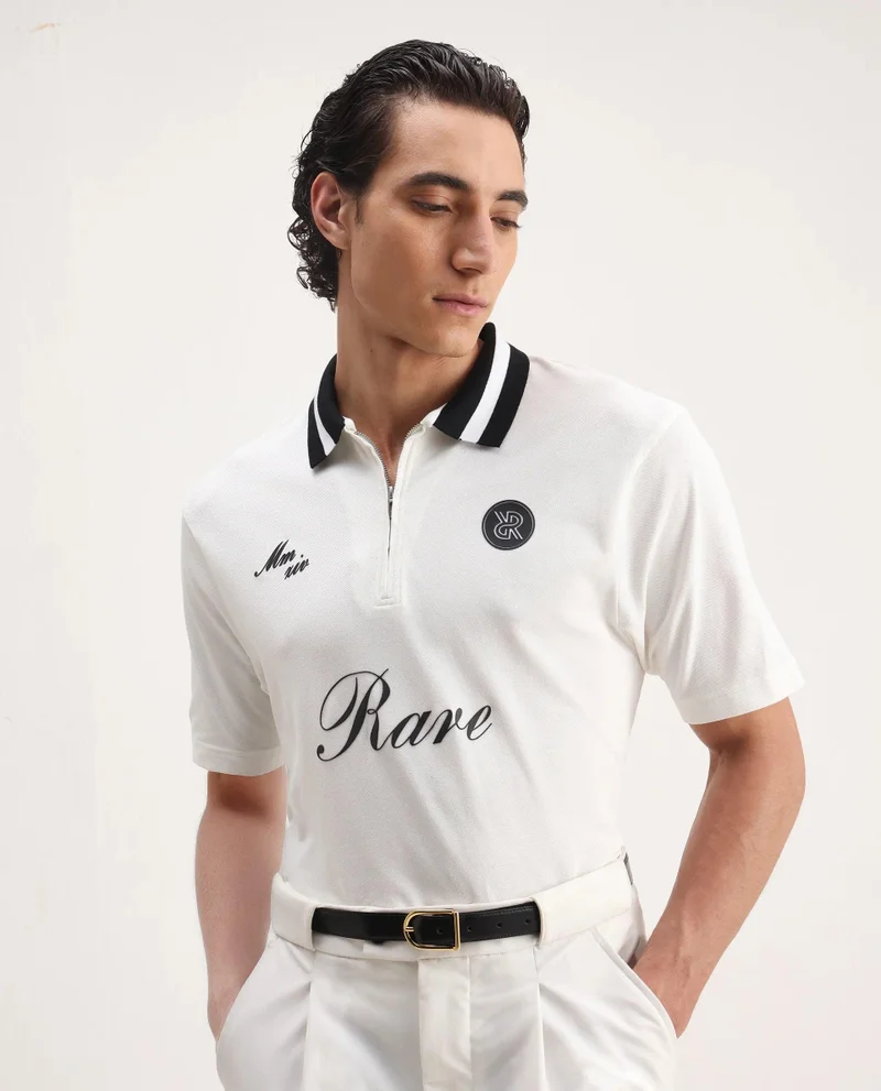 Rare Rabbit Men's Graphic Embroidered Polo