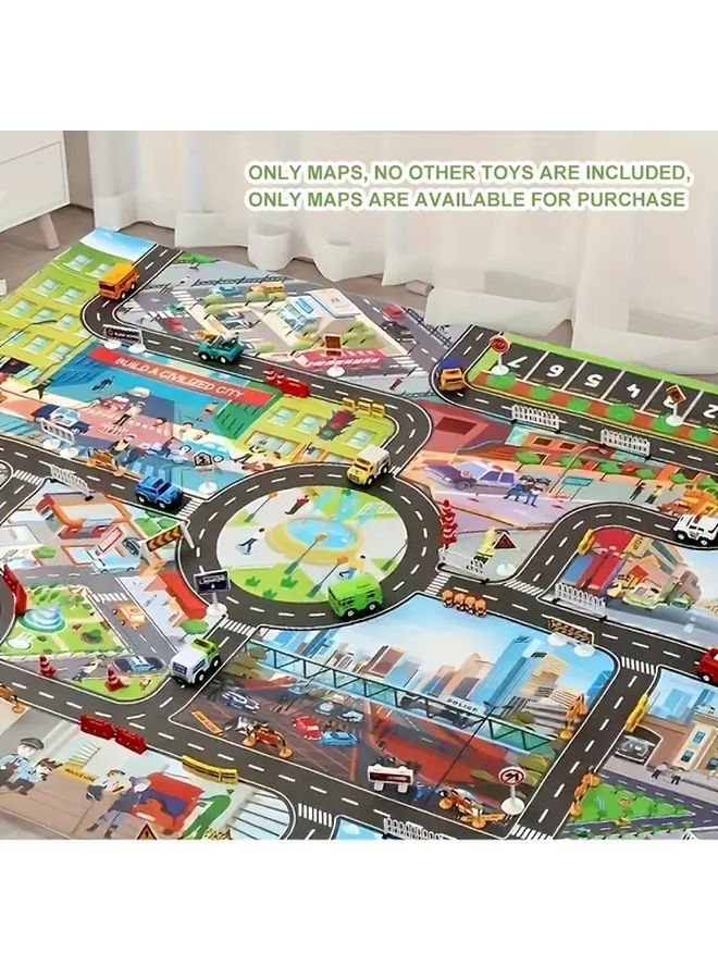 Large City Traffic Game Mat 39.37x51.18 Inch Multi Color Interactive Play Gift - Image 5