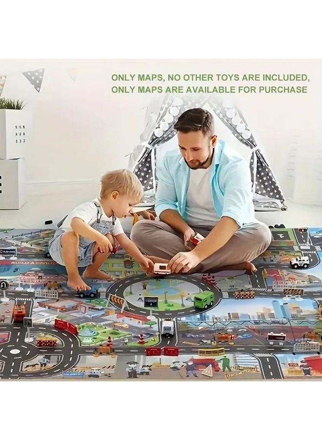Large City Traffic Game Mat 39.37x51.18 Inch Multi Color Interactive Play Gift - Image 3