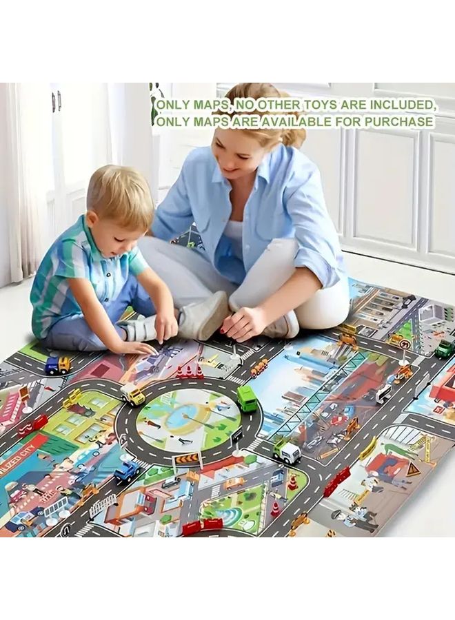 Large City Traffic Game Mat 39.37x51.18 Inch Multi Color Interactive Play Gift - Image 2