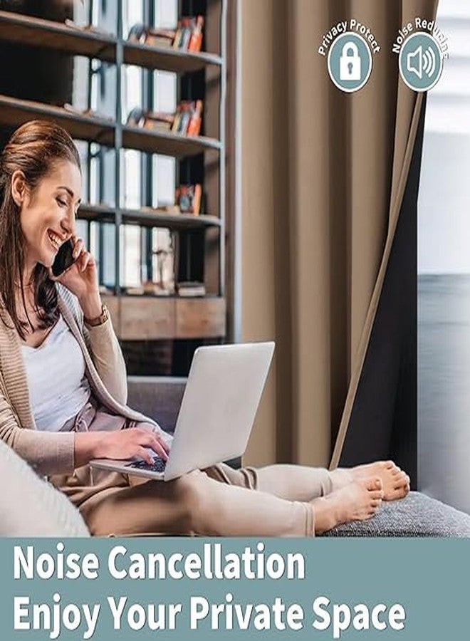 BFAM ستائر BFAM معتمة 100% لغرفة النوم ببطانة سوداء، عازلة للحرارة، طبقتان سميكتان، تحجب الضوء تمامًا، ستائر نوافذ بحلقات معدنية، لوحة واحدة - Image 4