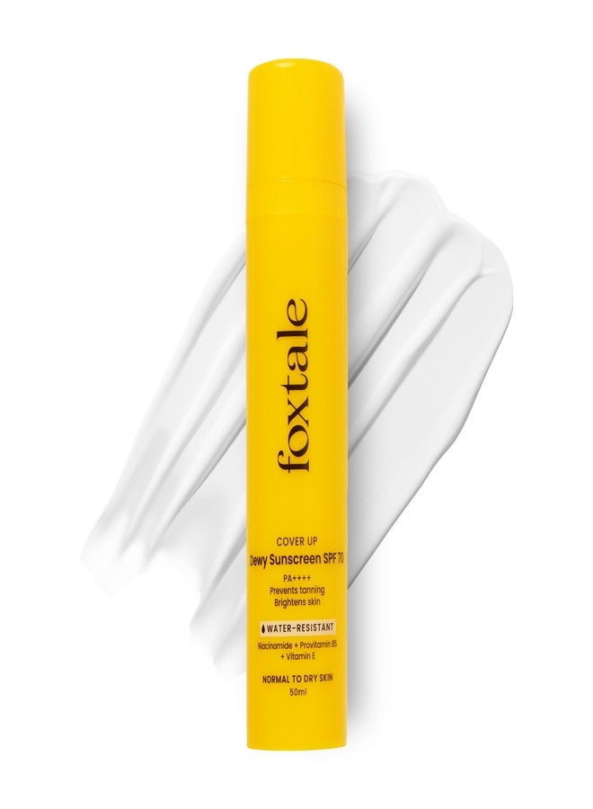 Foxtale SPF 70 Niacinamide Dewy Sunscreen with PA++++ For Dewy Sun Protection|Prevents Tan|Lightenweight, Non Greasy, No White Cast|Anti-Tan Formula|For Men & Women|For all skin type, 50 Ml - Image 1