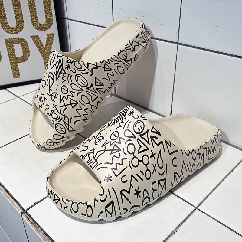 Men'S Large Size New Non-Slip Outer Wear Thick Sole Shoes For Lovers Beach Shoes Coconut Slippers - Image 1