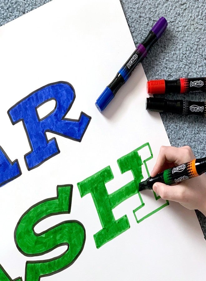آرت سكيلز أقلام تلوين كبيرة الحجم من ArtSkills، ذات طرفين، 8 ألوان كلاسيكية، 4 قطع، معيار PA-4602 - Image 4