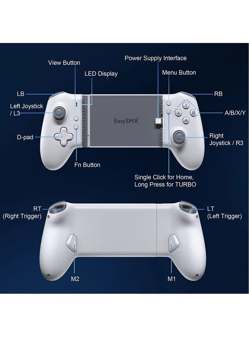 EasySMX EasySMX M15 Mobile Phone Gamepad, Type-C Hall Joystick Mechanical Controller, for Android Phone/iPhone/Cloud Gaming/Xbox  - Image 4