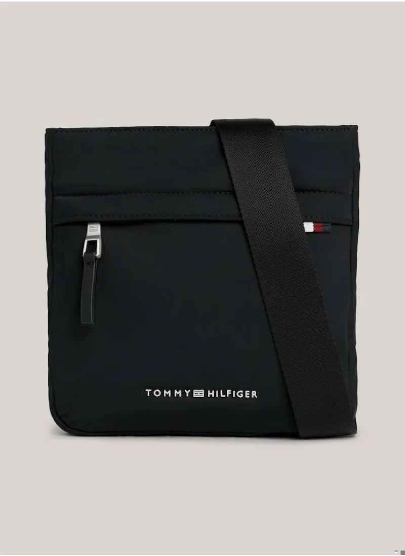 TOMMY HILFIGER Men's Signature Mini Crossover Bag - Polyester, Black