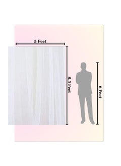 CANVASS CANVASS White Backdrop Decoration Net Large Size Stitched with Ribbon Polyester Made Reusable Soft Wrinkled Free 145x250 cms Each Cabana Tent Party Decoration Items for Birthday Anniversary  - Image 3