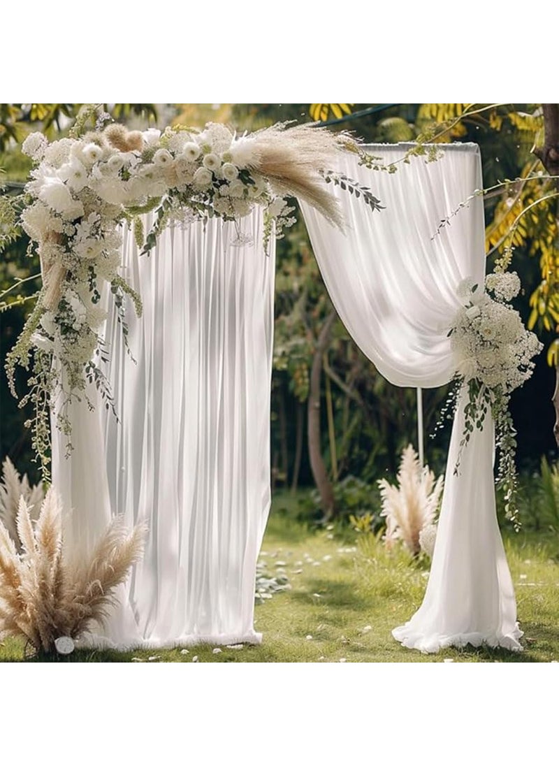 CANVASS - CANVASS White Backdrop Decoration Net Large Size Stitched with Ribbon Polyester Made Reusable Soft Wrinkled Free 145x250 cms Each Cabana Tent Party Decoration Items for Birthday Anniversary - Image 1