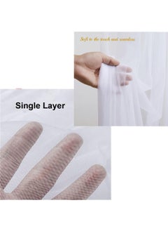 CANVASS CANVASS White Backdrop Decoration Net Large Size Stitched with Ribbon Polyester Made Reusable Soft Wrinkled Free 145x250 cms Each Cabana Tent Party Decoration Items for Birthday Anniversary  - Image 2