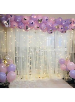 CANVASS CANVASS White Backdrop Decoration Net Large Size Stitched with Ribbon Polyester Made Reusable Soft Wrinkled Free 145x250 cms Each Cabana Tent Party Decoration Items for Birthday Anniversary  - Image 4