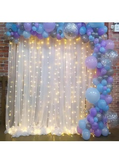 CANVASS CANVASS White Backdrop Decoration Net Large Size Stitched with Ribbon Polyester Made Reusable Soft Wrinkled Free 145x250 cms Each Cabana Tent Party Decoration Items for Birthday Anniversary  - Image 5