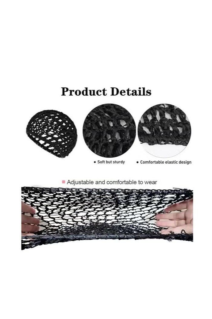 2شبكة شعر مستعار شبكية مرنة قابلة للتمدد بنسيج شبكي لون أسود - Image 4