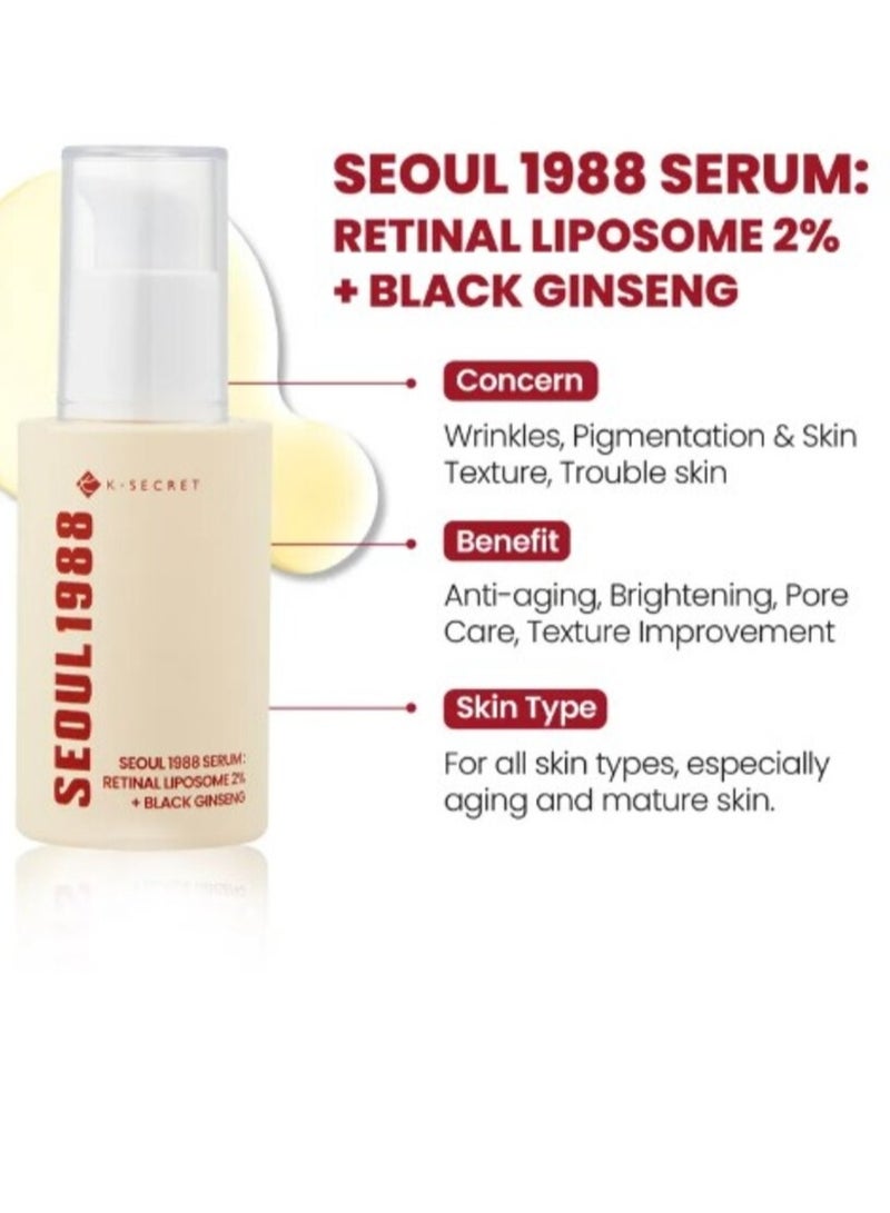 K-SECRET [KSECRET] SEOUL 1988 Retinal Liposome 2% + Black Ginseng 30ml - Image 3