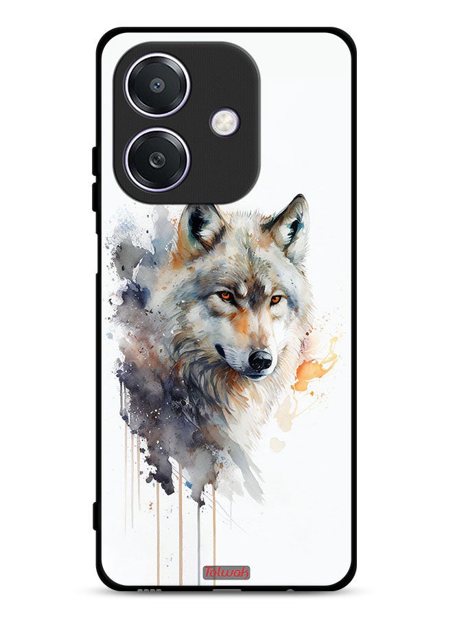 Tolwak Oppo A3x 5G Protective Case Cover Wolf Abstract Art - Image 1