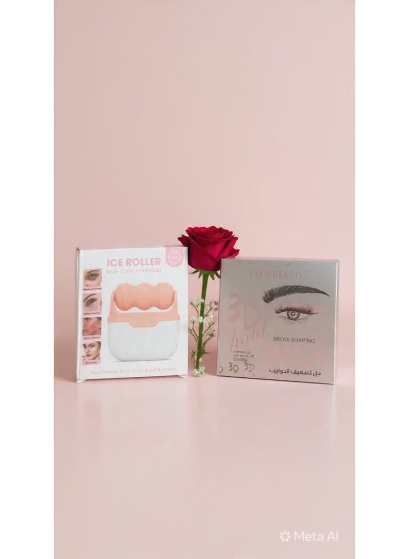 What's included? 3D Hold Brow Shaping Wax: The secret to perfectly groomed, lifted brows with a 3D effect! This innovative gel gives your brows long-lasting hold and a natural, full look without any clumping. Ice Roller: Your daily skin gym! The perfect tool to reduce puffiness around the face and eyes in the morning, tighten skin, and boost circulation for an instant, radiant, and irresistibly refreshed look. - Image 1