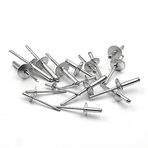 ISPINNER 125pcs Large Flange Aluminum Blind Rivets, Pop Rivets Assortment Kit (Silver) - Image 4