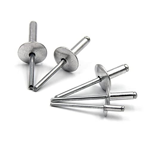 ISPINNER 125pcs Large Flange Aluminum Blind Rivets, Pop Rivets Assortment Kit (Silver) - Image 5