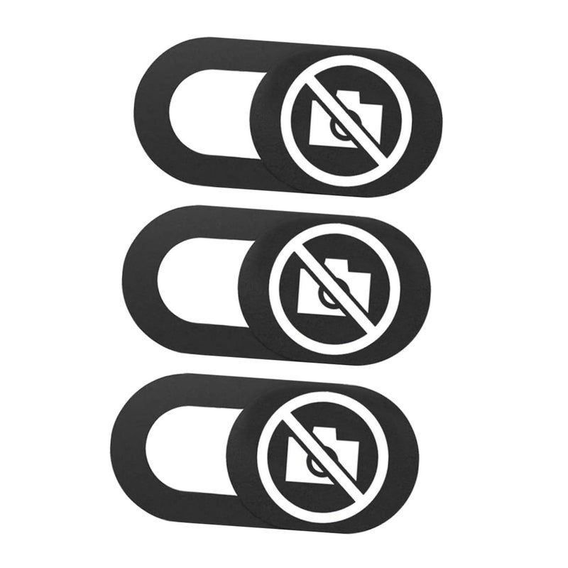 3 Pack Black Webcam Cover Slide For Laptops Tablets Easy Install Privacy Protection - Image 2