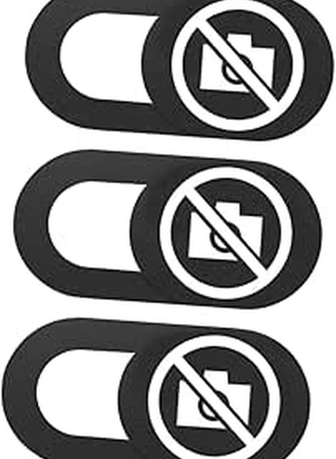 3 Pack Black Webcam Cover Slide For Laptops Tablets Easy Install Privacy Protection - Image 1