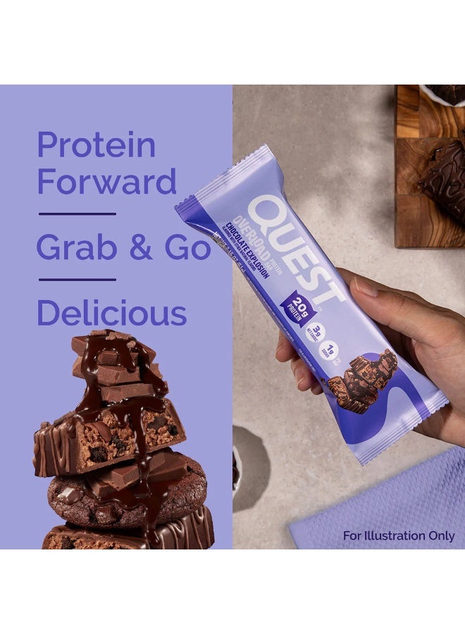 Quest Nutrition Quest Overload Protein Bar – Chocolate Explosion Flavor, High Protein, Low Sugar, Gluten-Free, 61g (Box of 12 Bars) - Image 5