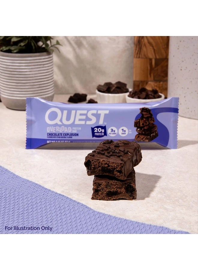 Quest Nutrition Quest Overload Protein Bar – Chocolate Explosion Flavor, High Protein, Low Sugar, Gluten-Free, 61g (Box of 12 Bars) - Image 3