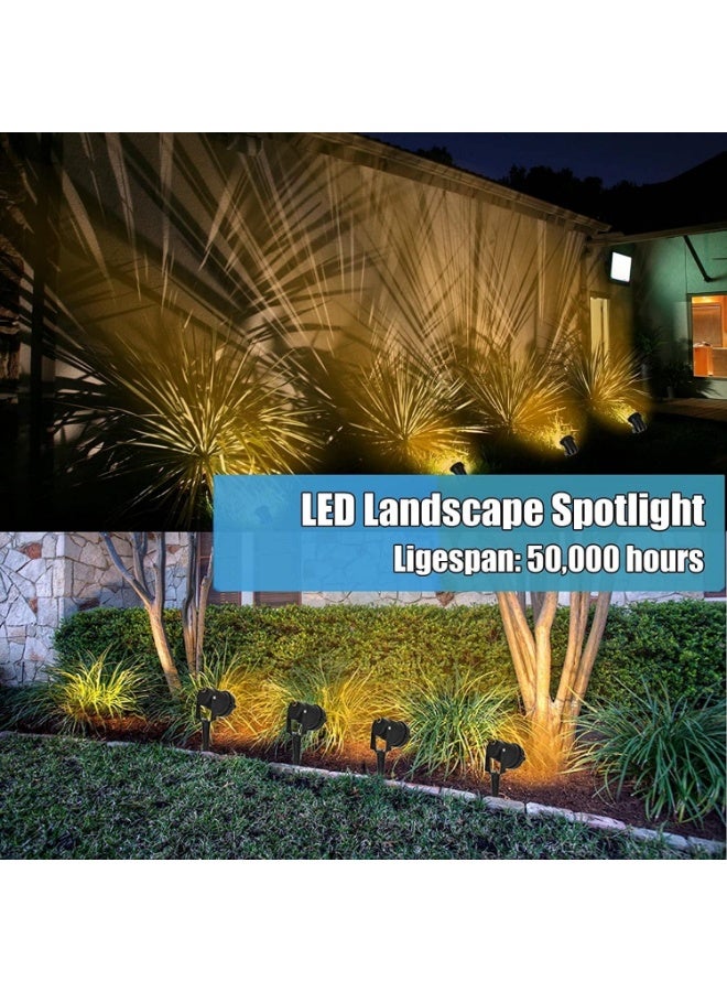 YD Outdoor Landscape LED Lighting 12W Waterproof IP65 Graden Lights COB Led Spotlights with Spiked Stand for Lawn Decorative Lamp (4 Packs) (Warm White) - Image 2