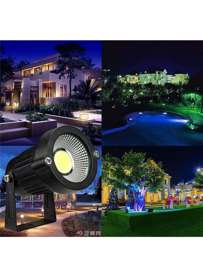 YD Outdoor Landscape LED Lighting 12W Waterproof IP65 Graden Lights COB Led Spotlights with Spiked Stand for Lawn Decorative Lamp (4 Packs) (Warm White) - Image 4