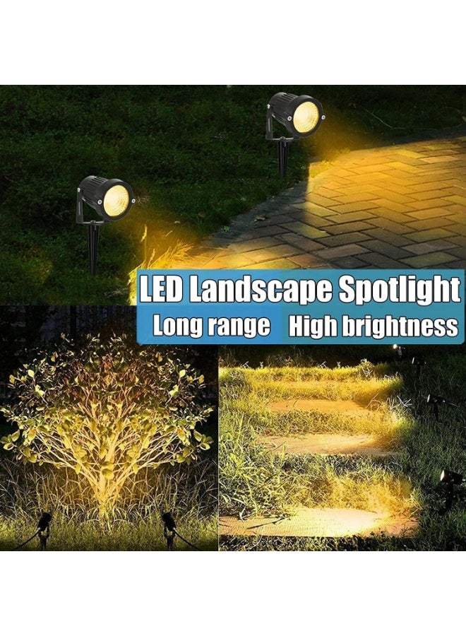 YD Outdoor Landscape LED Lighting 12W Waterproof IP65 Graden Lights COB Led Spotlights with Spiked Stand for Lawn Decorative Lamp (4 Packs) (Warm White) - Image 3