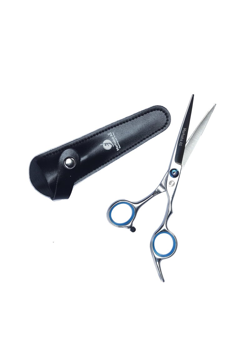Marhaba AS Professional Barber Scissors Precision Compact 2 Pcs Hair Cut Scissors Set Stainless Steel Silver 