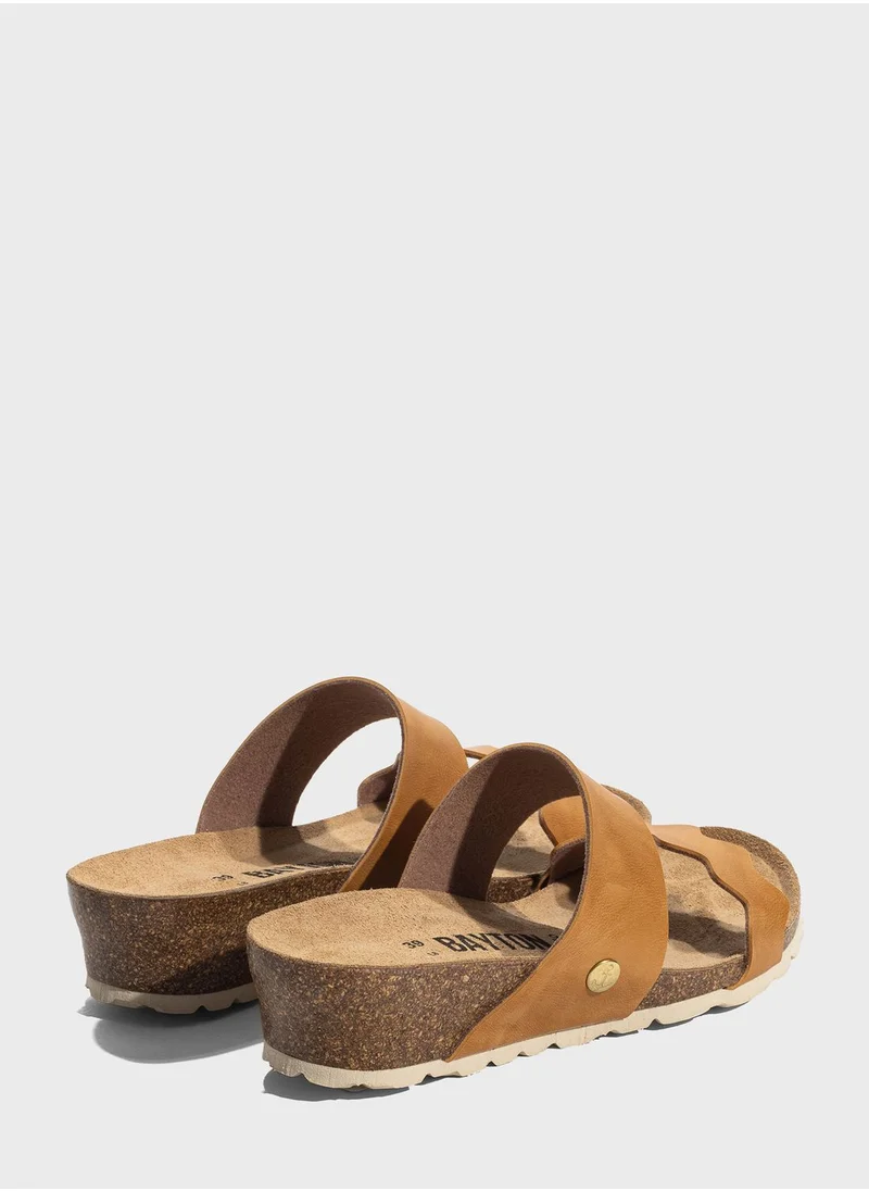 BAYTON Vermeer Double Strap Wedge Sandals