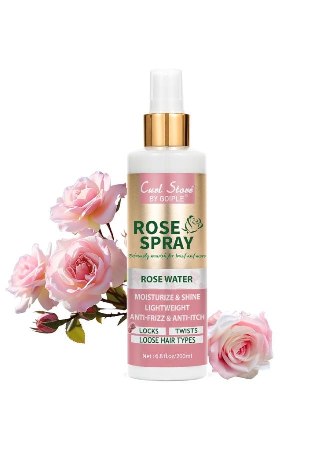 Goiple Rose Water Hair Spray for Scalp Moisturizing, Natural Loc Gel for Retwist, Rosewater for Hair Refreshing Size: 6.8 Fl Oz (Pack of 1) - Image 1