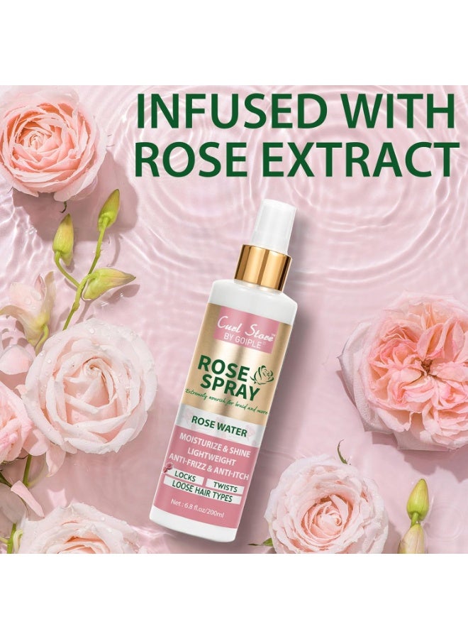 Goiple Rose Water Hair Spray for Scalp Moisturizing, Natural Loc Gel for Retwist, Rosewater for Hair Refreshing Size: 6.8 Fl Oz (Pack of 1) - Image 2