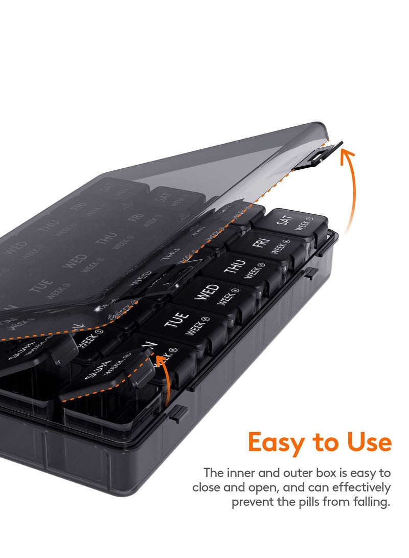 Excefore منظم حبوب منع الحمل الشهرية، صندوق 28 يومًا، 4 أسابيع لمدة شهر واحد، مخطط الفيتامينات، أسود - Image 2