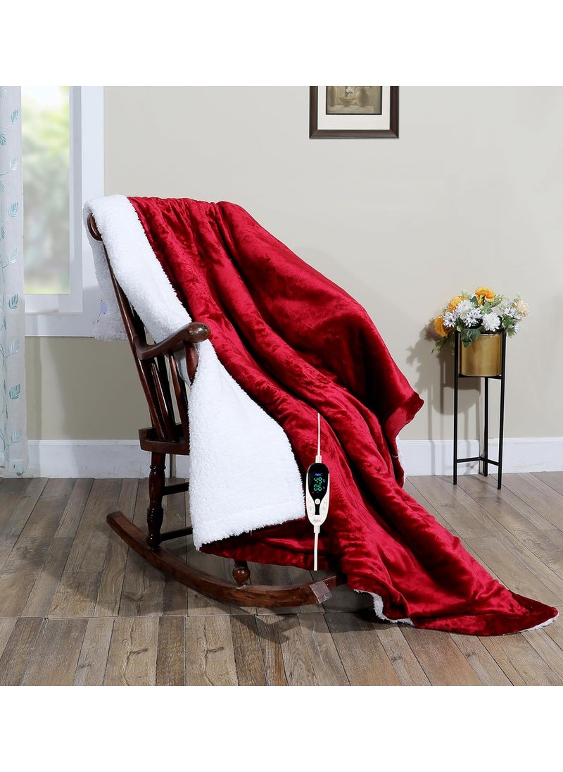 Warmland Warmland Platinum Range Digital Remote Electric Bed WarmerThrow 40X 60 Single1 to 12 Hr AutoManual Cutoff Digital Display Temp ControlShock Proof 5 Year Replacement Warranty Red  - Image 2