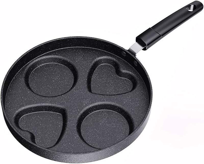 AOHRYME 4-Cup Nonstick Egg Frying Pan, Fried Egg Pan, Omelette Pan, Mini Pancake Pan for Stove Top Gas & Electric, Small Egg Skillet, Breakfast Sandwich Maker - Image 1