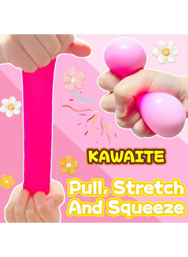 Kawaite كرة ضغط من العجين القابلة للضغط للأطفال (عبوة واحدة) ألعاب حسية للبالغين، قابلة للتمدد والضغط، كرات ضغط وردية قابلة للضغط، مثالية للمراهقين الذين يعانون من القلق، التوحد، ADHD، واحتياجات خاصة - Image 5