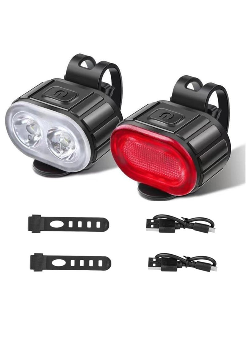 CAMPANAS Bike Lights, Rechargeable Bike Lights Set，Ultra Bright Bicycle Lights Set 4+6 Modes, Waterproof Bike Lights for Night Riding Safety, Bike Headlight and Tail Light Reflectors  - Image 1
