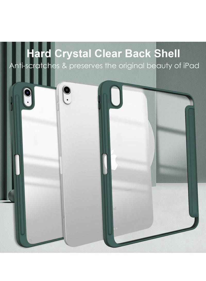 جراب حماية لجهاز iPad الجيل العاشر لعام 2022، بحجم 10.9 إنش، يتميز بظهر شفاف وإطار TPU مضاد للصدمات مع حامل للقلم الرصاص المدمج، ويدعم وظيفة التشغيل والإيقاف التلقائي لجهاز iPad الجيل العاشر. - Image 4