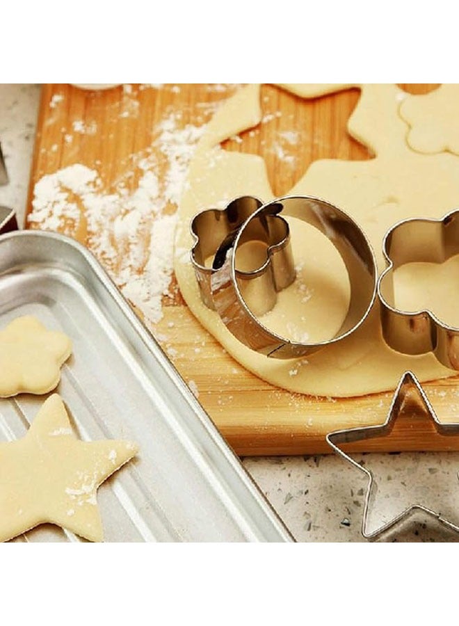 مجموعة من 20 قطعة قوالب الكعك من الفولاذ المقاوم للصدأ، 4 أشكال مختلفة من قوالب العجين، سهلة الاستخدام في تحضير الحلوى، الخبز اليدوي وقوالب التقطير. - Image 3