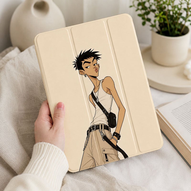 Tablet Case for iPad, Funny Pouting Streetwear Guy, iPad Clear Cover for Mini Air Pro 4 5 6 7 8 9 10 11 12, Suitable for 7.9 8.3 9.7 10.2 10.5 10.9 11 12.9 13 inch Acrylic Clear Shockproof Protective with Stand - Image 4
