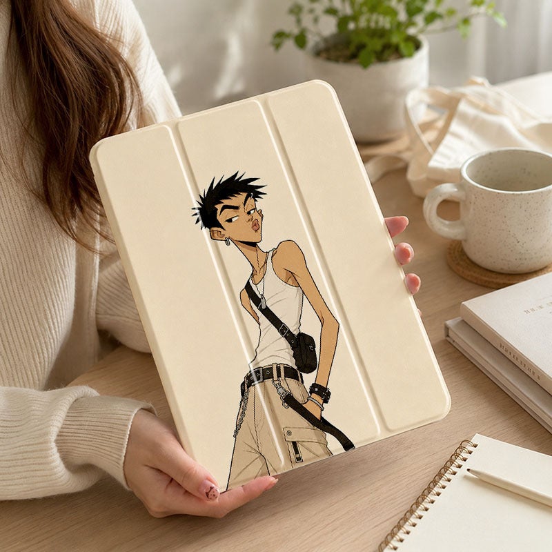 Tablet Case for iPad, Funny Pouting Streetwear Guy, iPad Clear Cover for Mini Air Pro 4 5 6 7 8 9 10 11 12, Suitable for 7.9 8.3 9.7 10.2 10.5 10.9 11 12.9 13 inch Acrylic Clear Shockproof Protective with Stand - Image 5
