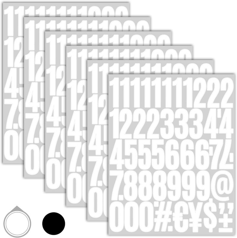 Seloom 6 Sheets 2 Inch Vinyl Mailbox Numbers Stickers Self Adhesive,Waterproof Address House Number Decals Stickers Kit for Outside Mailbox,Signs,Window,Door,Water Bottles,Cars,Home,Business(White) - Image 1