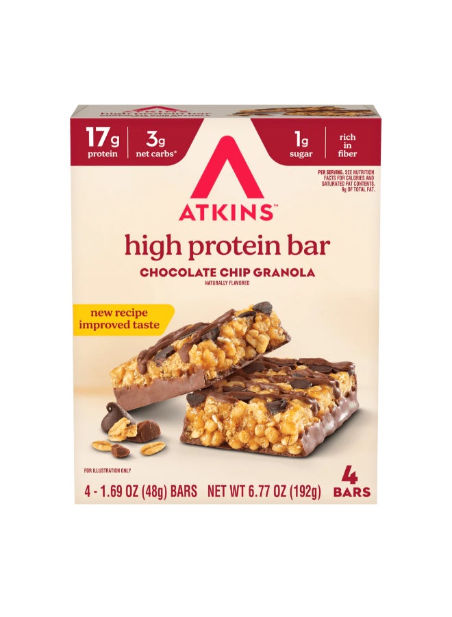 Atkins بار جرانولا برقائق الشوكولاتة 5 بار 1.69 أونصة (48 جرام) لكل منها - Image 3