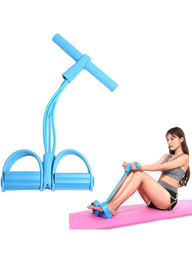 كاست ويف شريط مقاومة الدواسة، 4 أنابيب من اللاتكس الطبيعي أرجواني اللون، شريط مقاومة لسحب دواسة اليوجا، حبل شد متعدد الوظائف للبطن والخصر والذراع، حبل سحب مساعد، معدات يوجا - Image 1