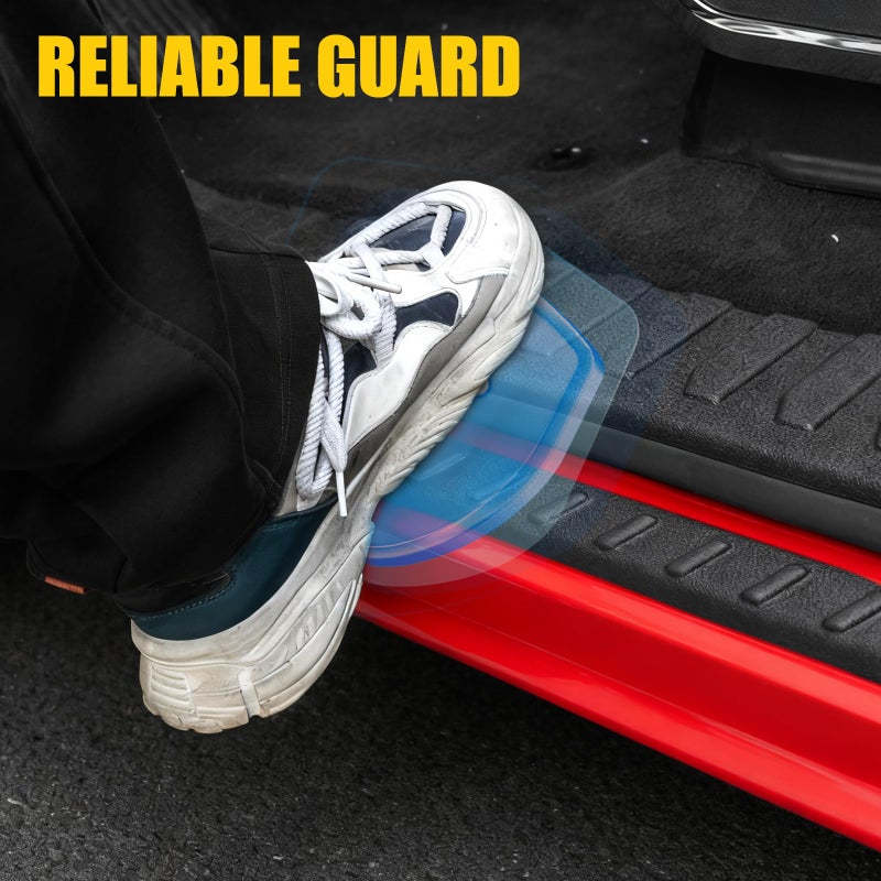 Maxzina Door Sill Protector Compatible with 2021-2025 2026 Ford F150 SuperCrew Cab Outer & Inner Step Protector Side Edge Step Guard Car Door Dust Shield Cover for 2024 F-150 Exterior Accessories - Image 3