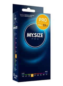 My Size Pro Ultra Thin Condoms 10 Pieces (53 Size) – Odorless, Long Lasting, Sustainable, Premium Quality for Maximum Comfort, Pleasure, and Sexual Health – Proper Fit Reduces Risks and Enhances Protection – Latex Men Condoms Available in Multiple Sizes (45 to 72)  - Image 1