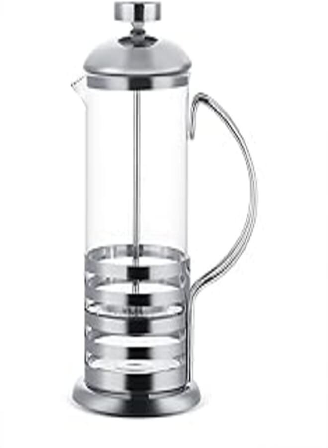 plplaaoo French Press Coffee Maker, Stainless Steel Glass Cafetiere French Filter Tea Coffee Pot Press Plunger, No Coffee Grounds, Rust-Free, Dishwasher Safe for Brews Coffee and Tea