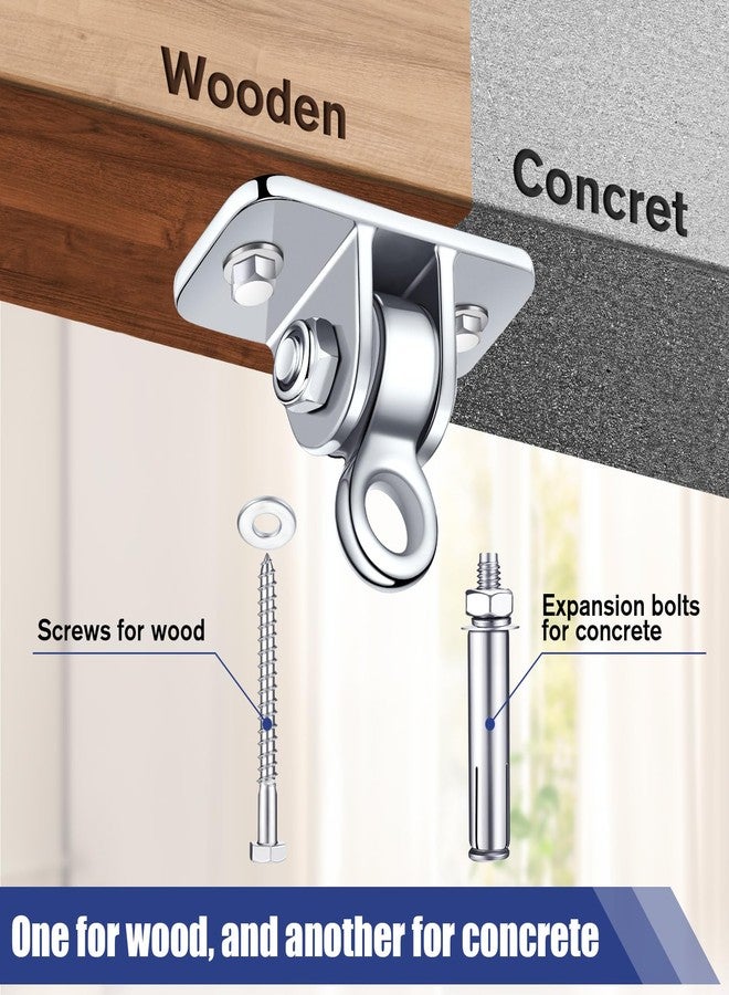 Tandefio 6 Sets of Robust Swing Hangers for Wooden Concrete Set with Swing Hook Screw Bolt Washer Swingset Accessory for Porch Patio Yoga Indoor Outdoor,Over 1800 lb Capacity (Stainless Steel Color) - Image 4